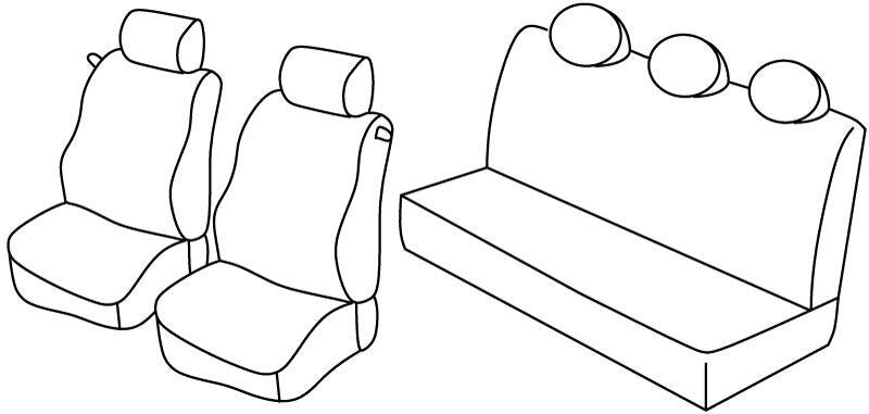 Set coprisedili Superior - Nero/Blu - compatibile per Lancia Ypsilon 3p (09/03>05/11) - Lancia Ypsilon Unyca 3p (06/11>12/13)