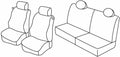 Set coprisedili Superior - Nero/Rosso - compatibile per Lancia Ypsilon 3p (09/03>05/11) - Lancia Ypsilon Unyca 3p (06/11>12/13)
