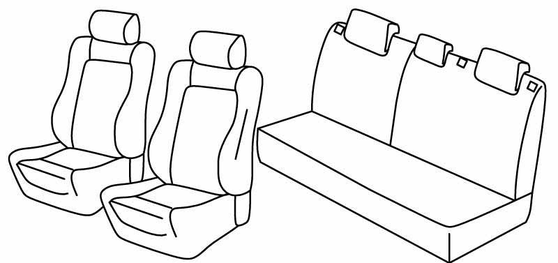 Set coprisedili Superior - Nero/Rosso - compatibile per Lancia Ypsilon 5p (10/15>11/24)