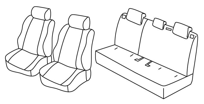 Set coprisedili Superior - Nero/Rosso - compatibile per Mazda 2 5p (03/15>02/23) Attraction, Challenge