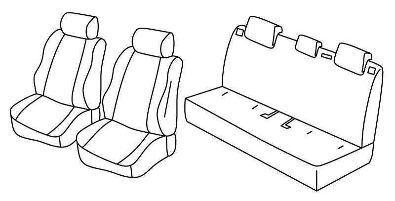 Set coprisedili Superior - Nero/Blu - compatibile per Mazda 2 5p (03/15>02/23)