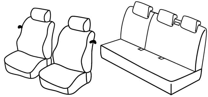 Set coprisedili Superior - Beige - compatibile per Nissan Micra 3p (10/07>10/10)
