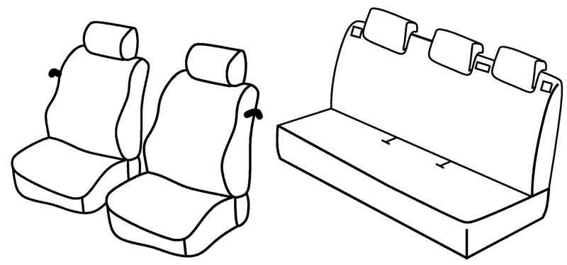 Set coprisedili Superior - Grigio/Nero - compatibile per Nissan Micra 3p (10/07>10/10)