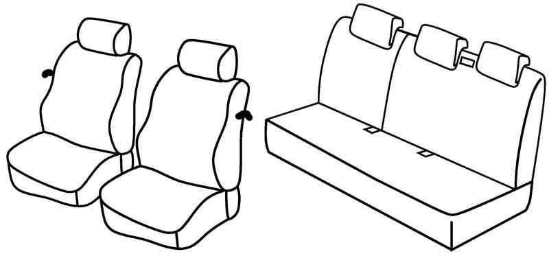 Set coprisedili Superior - Nero/Grigio - compatibile per Nissan Micra 3p (01/03>09/07)