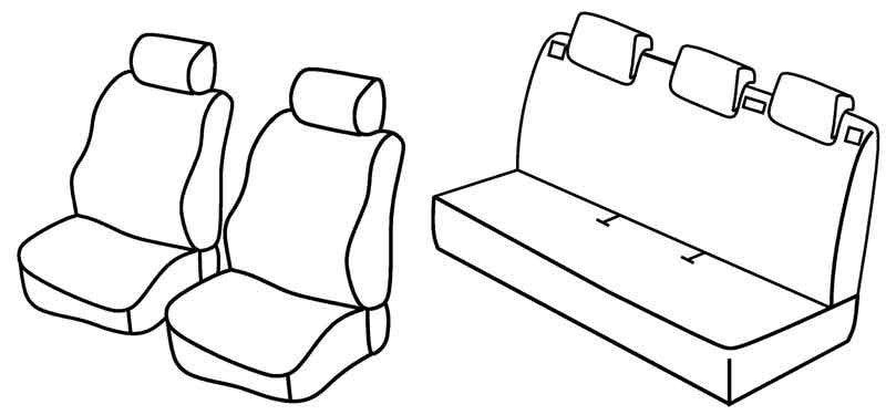 Set coprisedili Superior - Grigio/Nero - compatibile per Nissan Micra 5p (10/07>10/10)