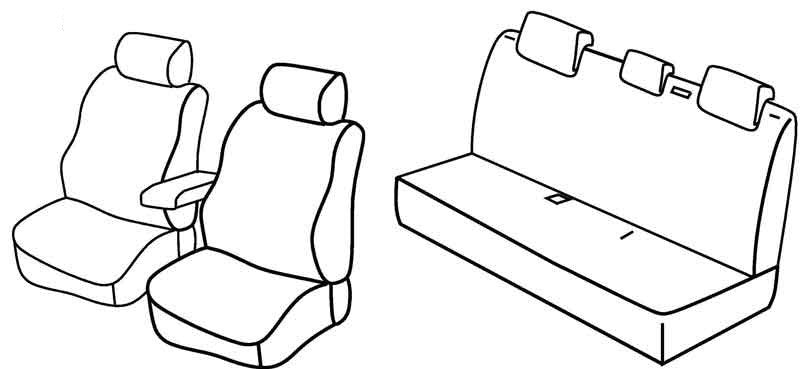 Set coprisedili Superior - Grigio/Nero - compatibile per Nissan Micra (11/10>02/17)