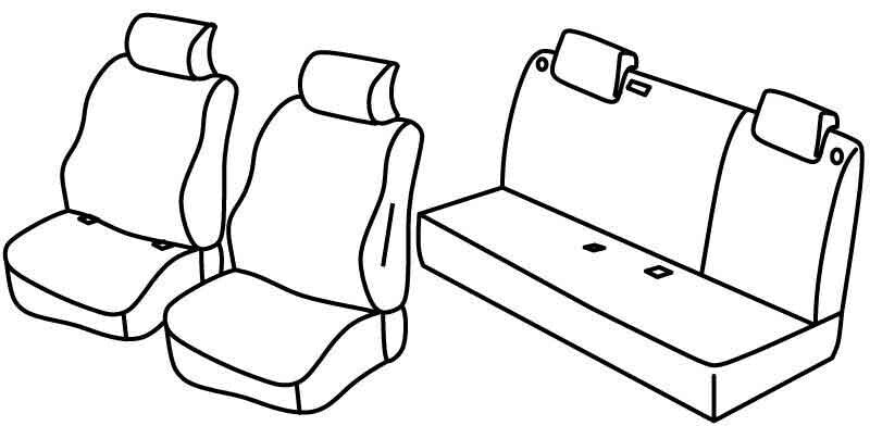 Set coprisedili Superior - Nero/Grigio - compatibile per Nissan Micra (03/17>06/23)