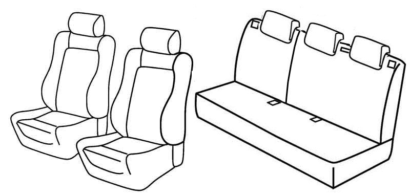 Set coprisedili Superior - Nero/Rosso - compatibile per Opel Corsa D 5p (09/06>11/14) Sport Edition