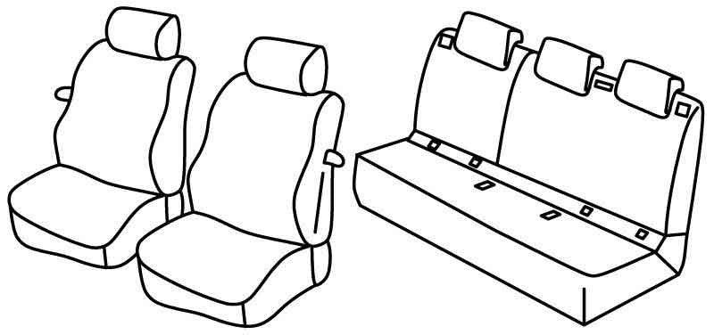 Set coprisedili Superior - Grigio/Nero - compatibile per Opel Corsa E 3p (12/14>08/19)