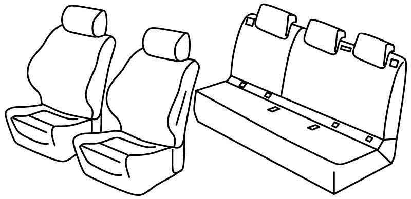 Set coprisedili Superior - Nero/Rosso - compatibile per Opel Corsa E 5p (12/14>08/19)
