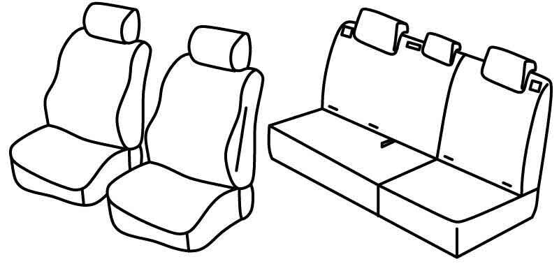Set coprisedili Superior - Beige - compatibile per Opel Karl (12/14>12/19)