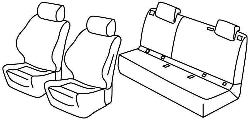 Set coprisedili Superior - Nero/Rosso - compatibile per Opel Corsa E 5p (12/14>08/19)