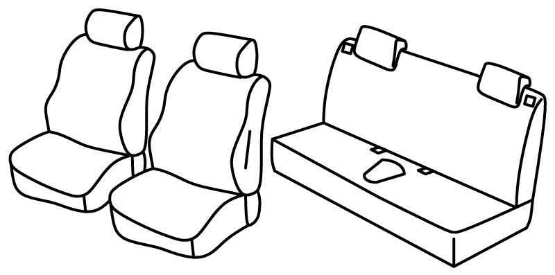 Set coprisedili Superior - Nero/Grigio - compatibile per Opel Karl (12/14>12/19)