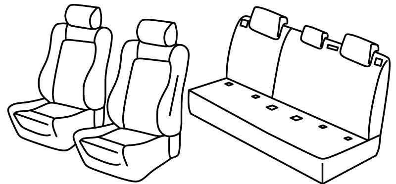 Set coprisedili Superior - Grigio/Nero - compatibile per Opel Corsa F 5p (09/19>) Sport, GS