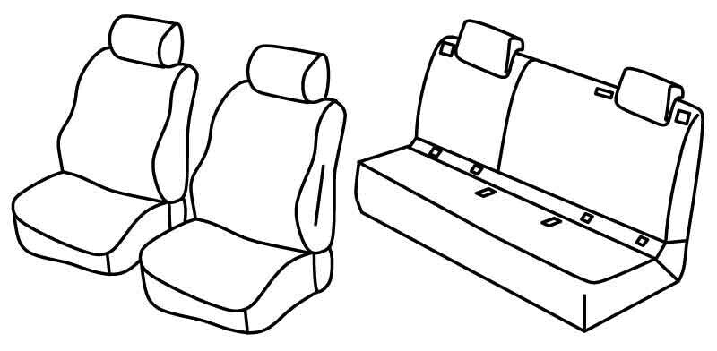Set coprisedili Superior - Nero/Rosso - compatibile per Opel Corsa E 5p (12/14>08/19)