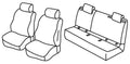 Set coprisedili Superior - Nero/Rosso - compatibile per Opel Corsa E 5p (12/14>08/19)