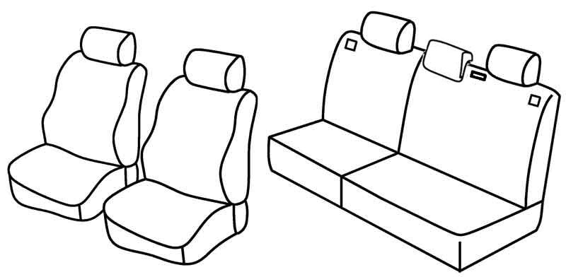 Set coprisedili Superior - Nero/Rosso - compatibile per Peugeot 206 3p (09/98>02/09) fino al 4/2003 - Peugeot 206 5p (09/98>02/09) fino al 4/2003, no Roland Garros