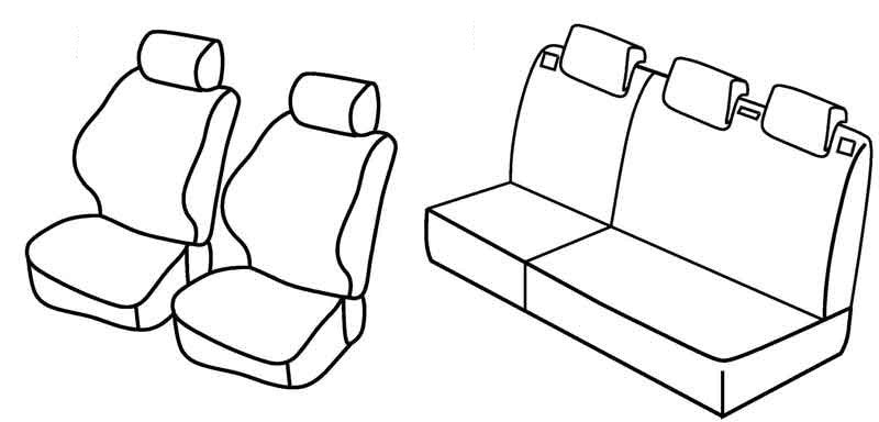 Set coprisedili Superior - Nero/Rosso - compatibile per Peugeot 206 3p (09/98>02/09) fino al 4/2003 - Peugeot 206 5p (09/98>02/09) fino al 4/2003, no Roland Garros
