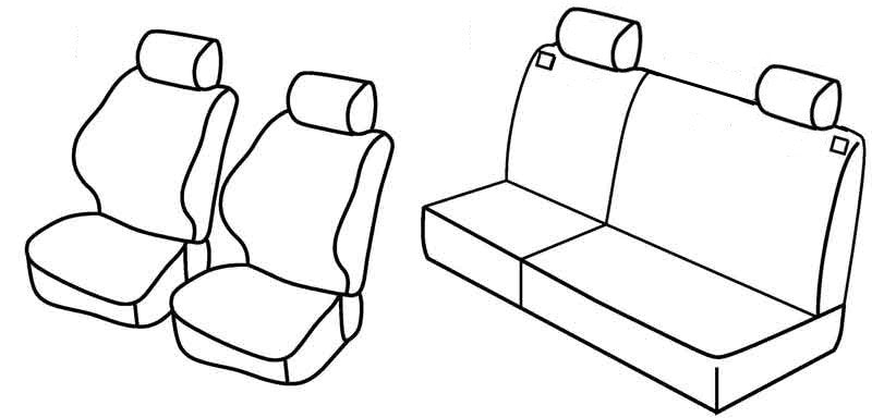 Set coprisedili Superior - Beige - compatibile per Peugeot 206 5p (09/98>02/09) fino al 4/2003, Roland Garros