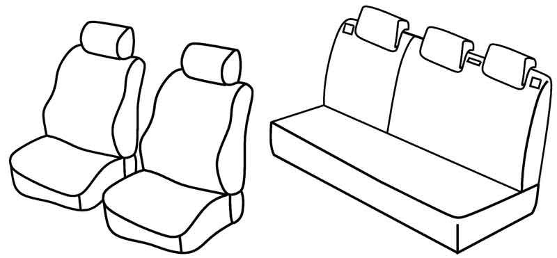 Set coprisedili Superior - Grigio/Nero - compatibile per Peugeot 206 3p (09/98>02/09) dal 5/2003 - Peugeot 206 5p (09/98>02/09) dal 5/2003 - Peugeot 206 Plus 3p (03/09>01/13) - Peugeot 206 Plus 5p (03/09>01/13)