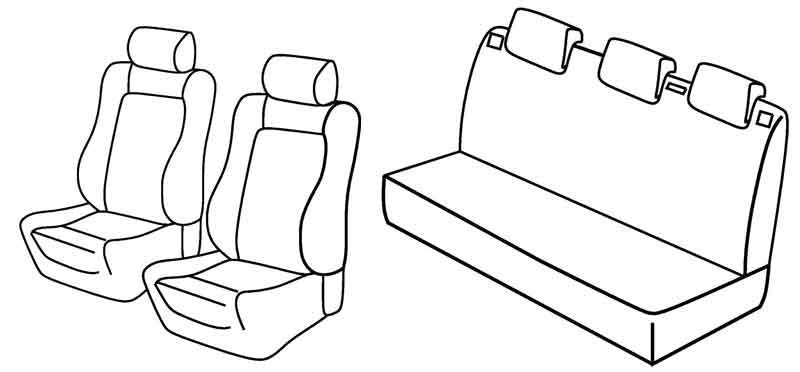 Set coprisedili Superior - Grigio/Nero - compatibile per Peugeot 206 3p (09/98>02/09) dal 5/2003 - Peugeot 206 5p (09/98>02/09) dal 5/2003