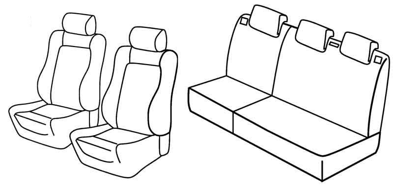 Set coprisedili Superior - Nero/Grigio - compatibile per Peugeot 206 3p (09/98>02/09) dal 5/2003, Quicksilver - Peugeot 206 5p (09/98>02/09) dal 5/2003, Quicksilver