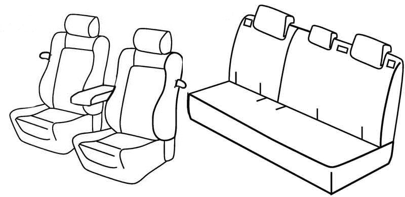 Set coprisedili Superior - Grigio/Nero - compatibile per Peugeot 208 3p (04/12>07/18)