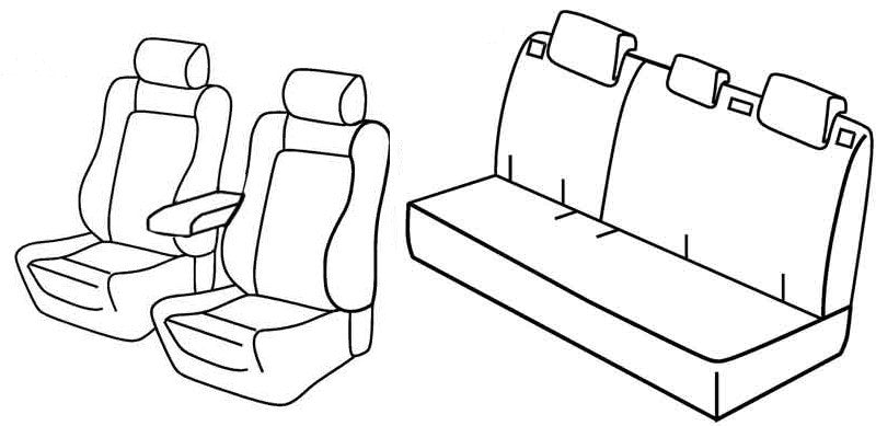 Set coprisedili Superior - Nero/Rosso - compatibile per Peugeot 208 5p (04/12>10/19)