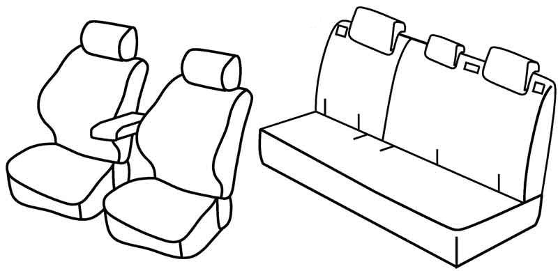 Set coprisedili Superior - Beige - compatibile per Peugeot 208 5p (04/12>10/19)