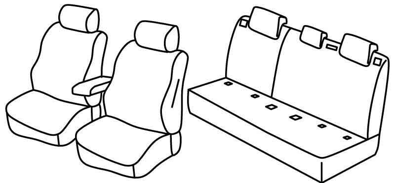 Set coprisedili Superior - Beige - compatibile per Peugeot 2008 (12/19>) - Peugeot 208 5p (11/19>) - Peugeot 3008 (12/23>)