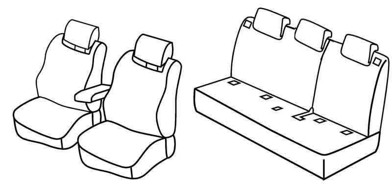 Set coprisedili Superior - Nero/Grigio - compatibile per Renault Clio IV 5p (10/12>07/19) - Renault Clio IV Generation (08/19>03/20) - Renault Clio IV Sporter (04/13>03/20)