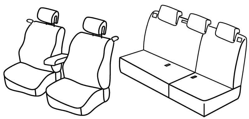 Set coprisedili Superior - Nero/Grigio - compatibile per Renault Megane II 3p (10/02>10/08) fino al 8/2006
