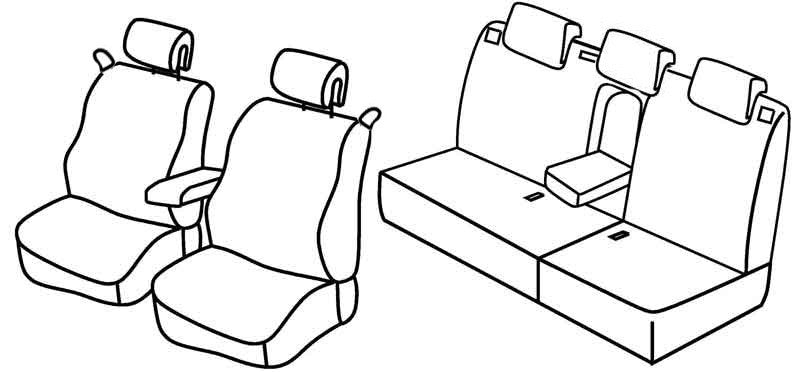 Set coprisedili Superior - Nero/Rosso - compatibile per Renault Megane II 3p (10/02>10/08) fino al 8/2006