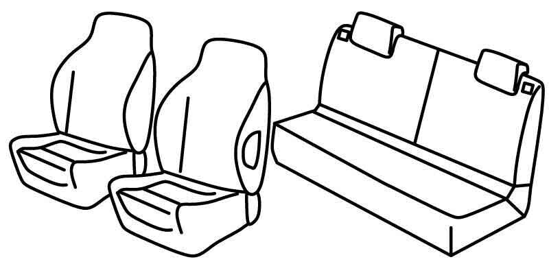 Set coprisedili Superior - Nero/Rosso - compatibile per Renault Twingo (09/14>11/24) anche elettrica