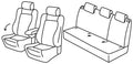 Set coprisedili Superior - Nero/Blu - compatibile per Renault Clio IV Sporter (04/13>03/20)