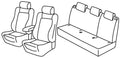 Set coprisedili Superior - Nero/Blu - compatibile per Renault Clio IV Sporter (04/13>03/20)