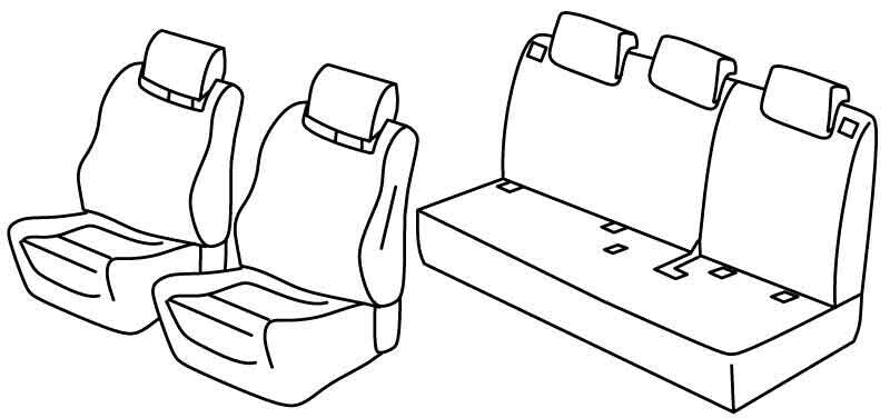 Set coprisedili Superior - Grigio/Nero - compatibile per Renault Clio IV 5p (10/12>07/19) R.S., GT Line