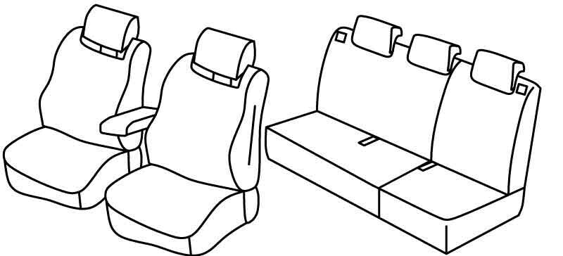 Set coprisedili Superior - Grigio/Nero - compatibile per Renault Clio IV 5p (10/12>07/19)