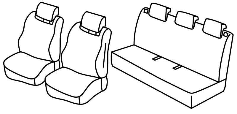Set coprisedili Superior - Grigio/Nero - compatibile per Renault Clio IV 5p (10/12>07/19) - Renault Clio IV Sporter (04/13>03/20)