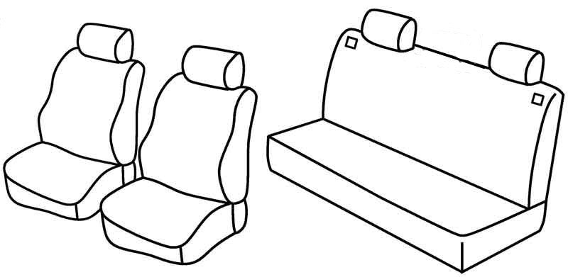 Set coprisedili Superior - Nero/Grigio - compatibile per Seat Ibiza 5p (01/02>05/08) fino al 2005