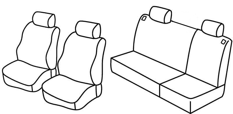 Set coprisedili Superior - Nero/Grigio - compatibile per Seat Ibiza 5p (01/02>05/08) fino al 2005