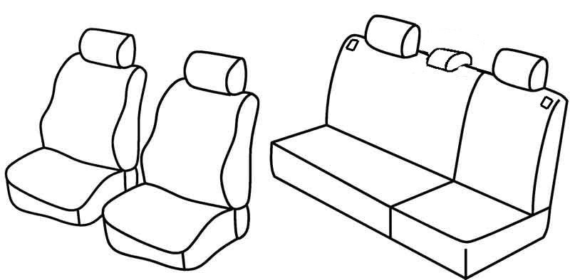 Set coprisedili Superior - Nero/Grigio - compatibile per Seat Ibiza 5p (01/02>05/08) fino al 2005