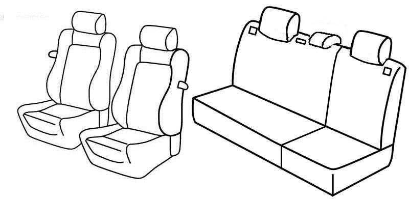 Set coprisedili Superior - Nero/Rosso - compatibile per Seat Ibiza 3p (01/02>08/09) fino al 2005