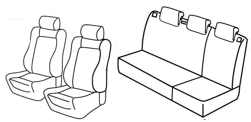 Set coprisedili Superior - Nero/Blu - compatibile per Seat Ibiza 5p (06/08>08/15)