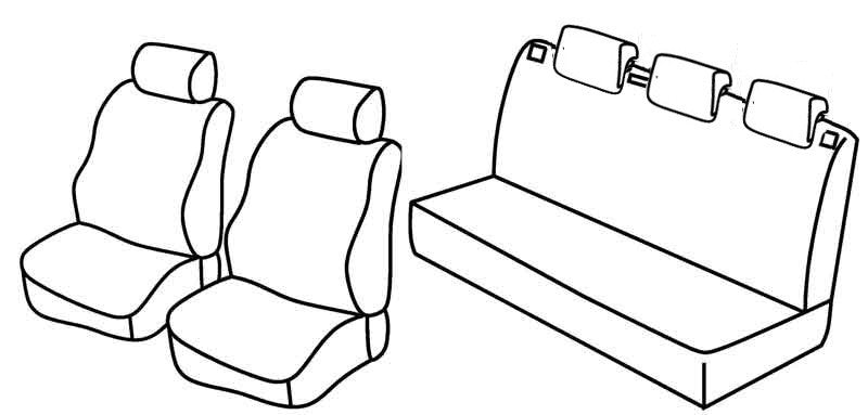 Set coprisedili Superior - Grigio/Nero - compatibile per Seat Ibiza 5p (06/08>08/15)