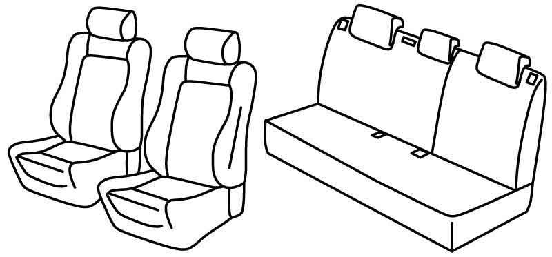 Set coprisedili Superior - Nero/Blu - compatibile per Seat Leon (09/05>12/12)