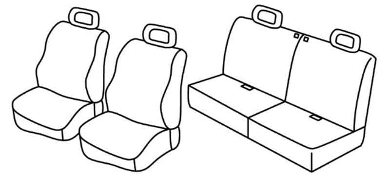 Set coprisedili Superior - Nero/Blu - compatibile per Suzuki Jimny 3p (01/98>05/12) fino al 2005