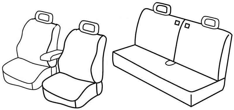 Set coprisedili Superior - Nero/Rosso - compatibile per Suzuki Jimny 3p (01/98>05/12) dal 2005