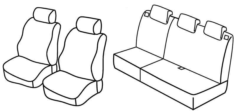 Set coprisedili Superior - Nero/Grigio - compatibile per Suzuki Splash (03/08>09/15)