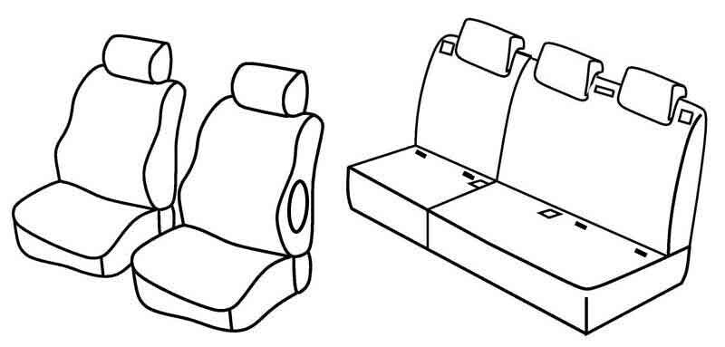 Set coprisedili Superior - Nero/Grigio - compatibile per Suzuki SX4 (03/06>08/13)